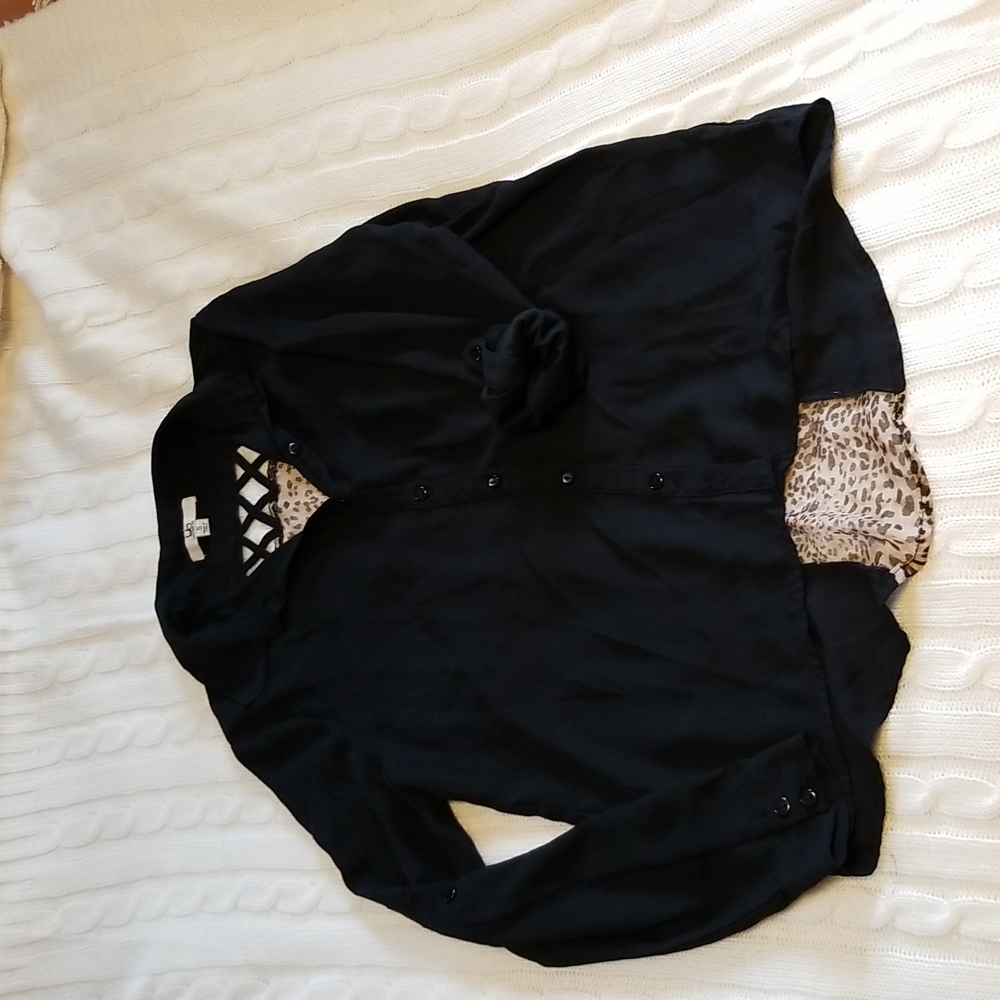 Leopard print dress shirt